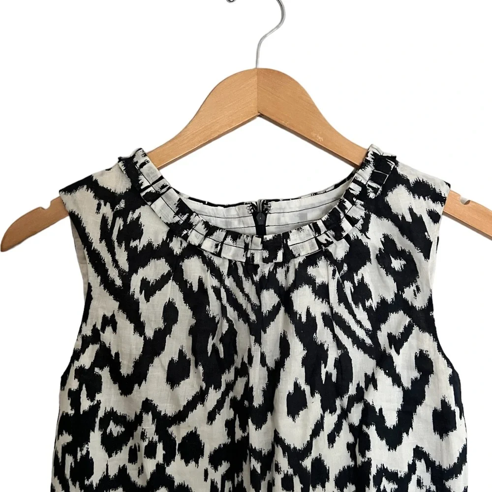 Loft Black & White Abstract Sleeveless Midi Dress Size 0P - Picture 2 of 3